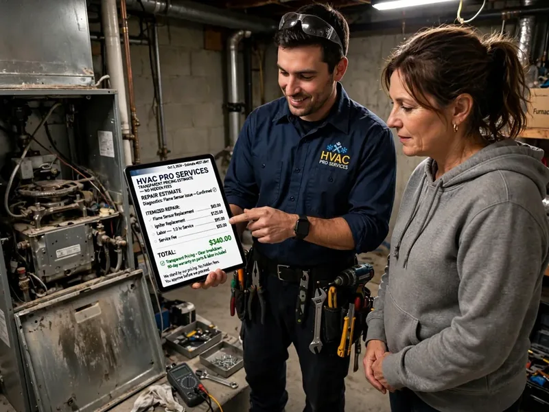 Furnace diagnostic check by a technician in Grove City Ohio