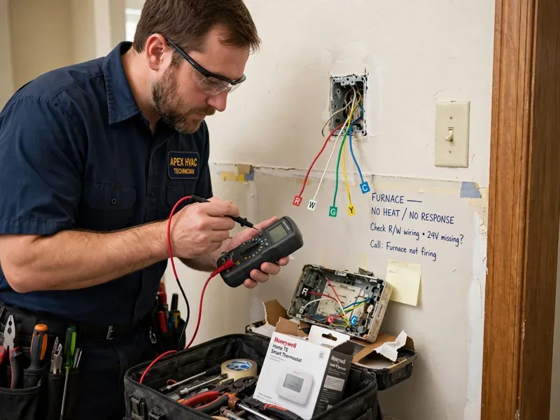 Furnace diagnostic check by a technician in Hilliard Ohio