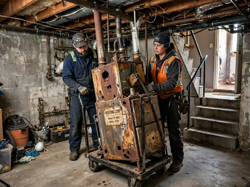 Furnace diagnostic check by a technician in Reynoldsburg Ohio