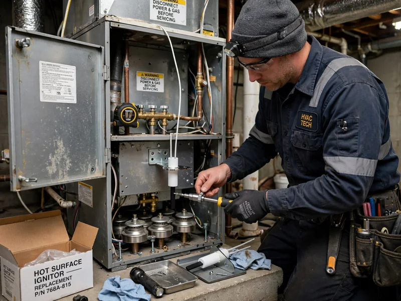 Installing a new furnace ignitor in a Columbus home