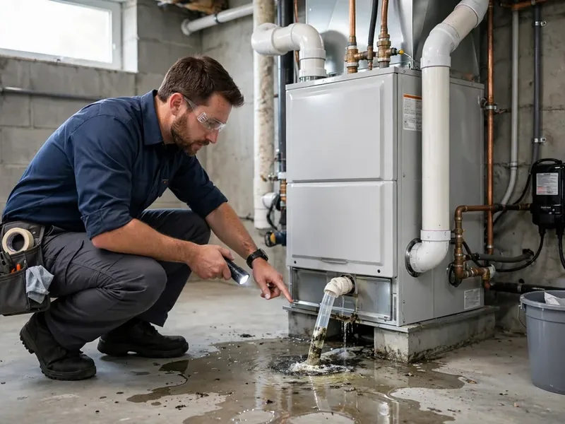 Technician replacing a furnace ignitor in Delaware Ohio